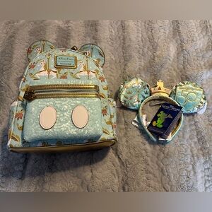 Disney Parks Loungefly Mickey Mouse the Main Attraction Mini Backpack & Headband